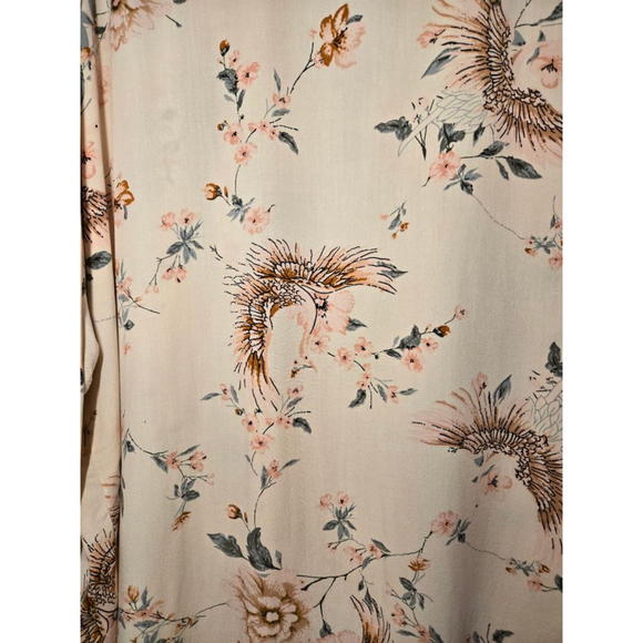 Women's Unbranded Beige Floral Bird Print Kaftan M - Picture 9 of 10